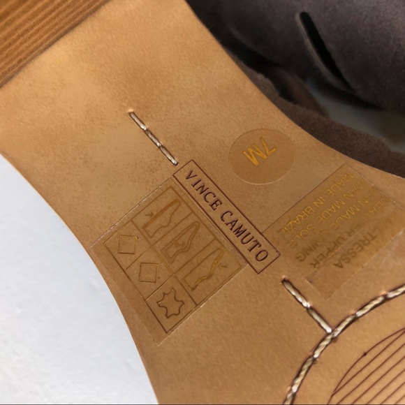 Vince Camuto Taupe Tressa Block Heel sz 7 - Picture 8 of 8